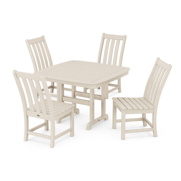 Vineyard Side Chair 5-Piece Dining Set with Trestle Legs