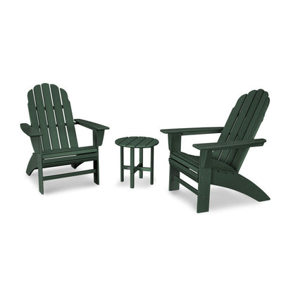 Vineyard 3-Piece Curveback Adirondack Set