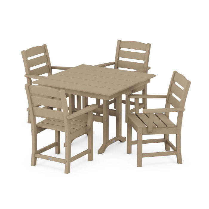 Lakeside 5-Piece Farmhouse Dining Set in Vintage Finish