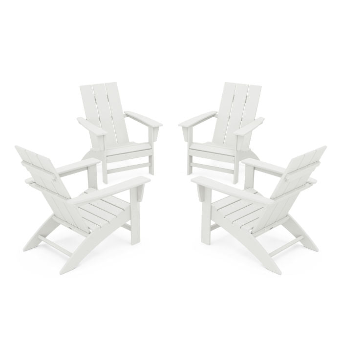 4-Piece Modern Adirondack Chair Conversation Set in Vintage Finish