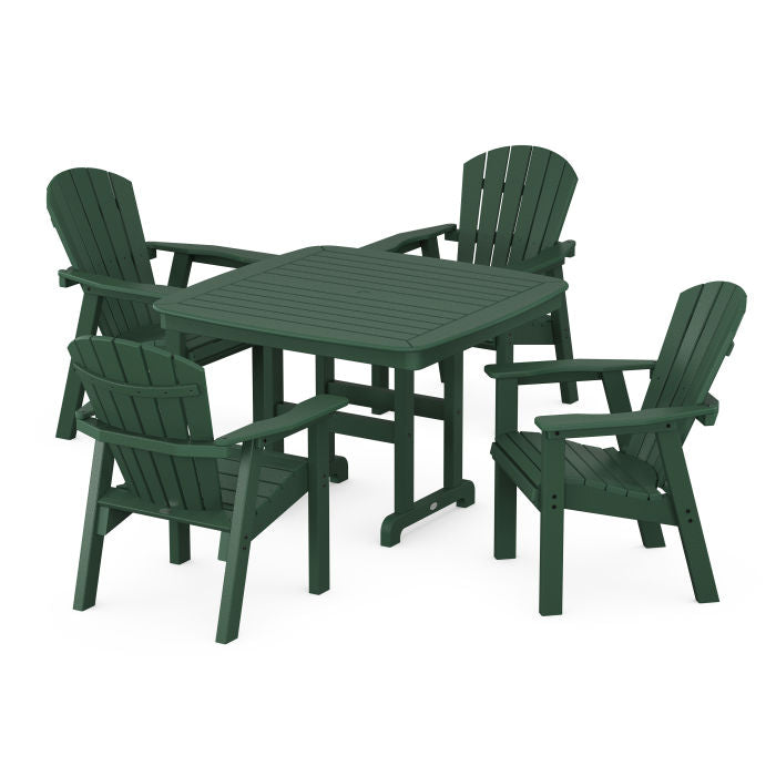 Seashell 5-Piece Dining Set with Trestle Legs