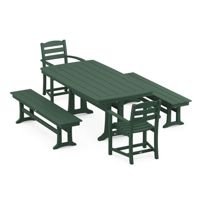 La Casa Cafe 5-Piece Dining Set with Trestle Legs