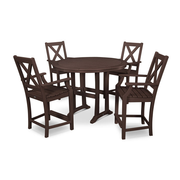 Braxton 5-Piece Nautical Trestle Arm Chair Counter Set