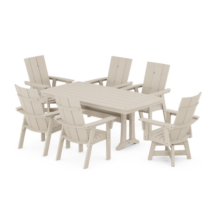 Modern Adirondack 7-Piece Dining Set with Trestle Legs