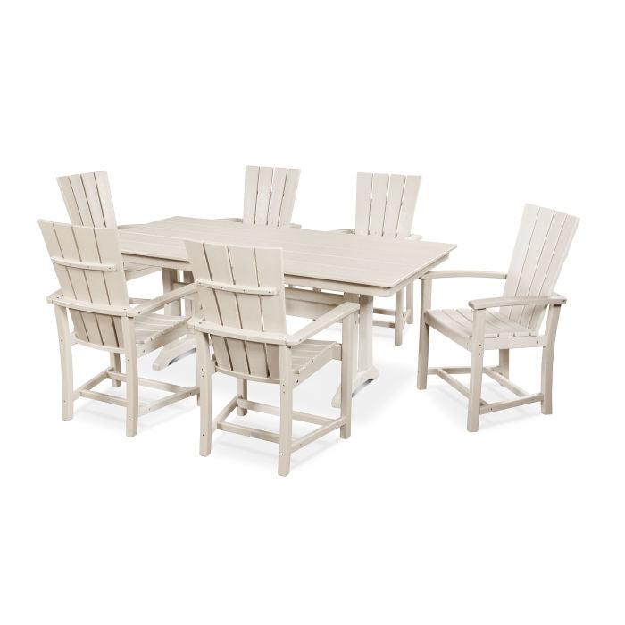 Quattro 7-Piece Farmhouse Trestle Dining Set