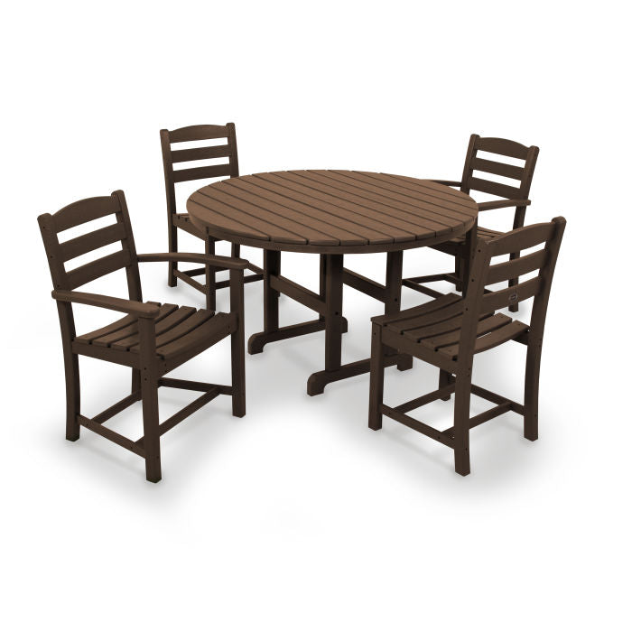 La Casa Café 5-Piece Round Farmhouse Dining Set