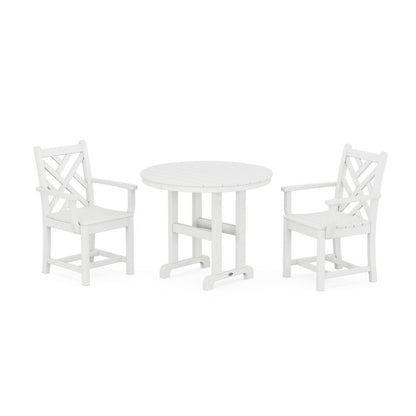 Chippendale 3-Piece Round Dining Set