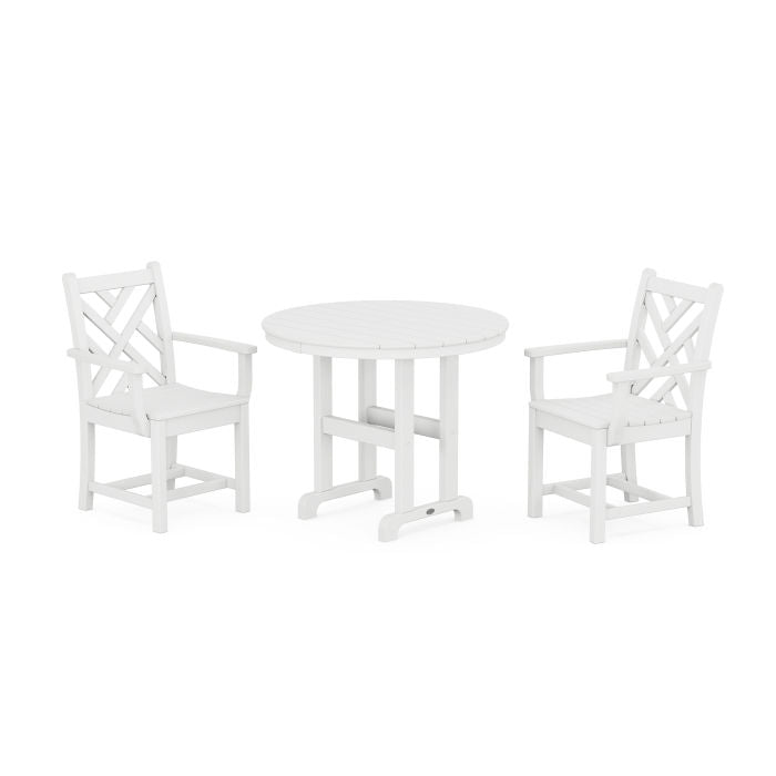 Chippendale 3-Piece Round Dining Set