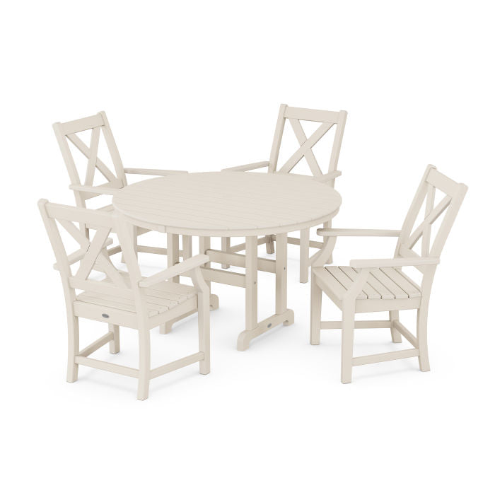 Braxton 5-Piece Round Farmhouse Dining Set