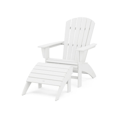 Nautical Curveback Adirondack Chair 2-Piece Set with Ottoman
