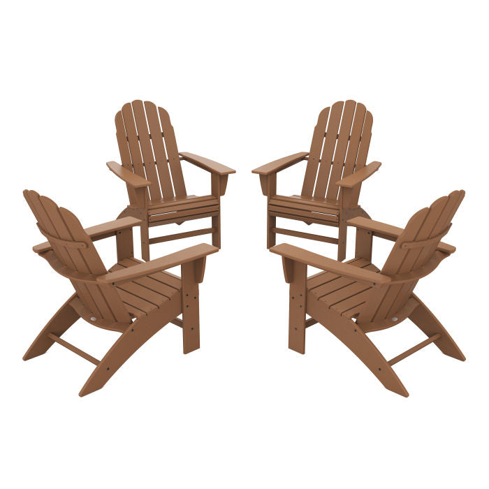 4-Piece Vineyard Curveback Adirondack Chair Conversation Set