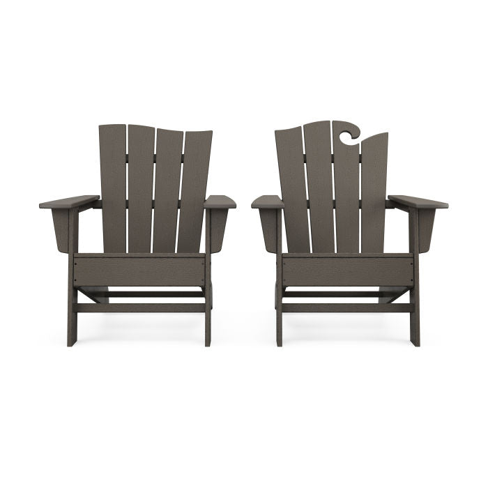 Wave 2-Piece Adirondack Set with The Wave Chair Left in Vintage Finish