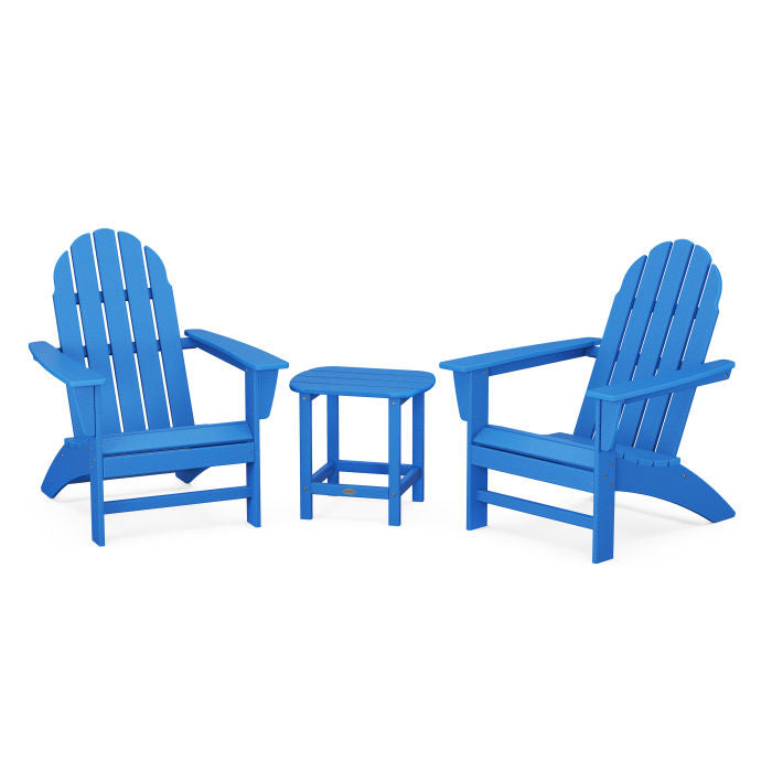 Vineyard 3-Piece Adirondack Set with South Beach 18" Side Table