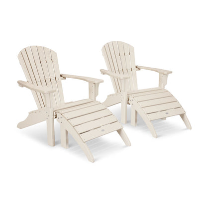 Seashell Adirondack Set with Ottomans