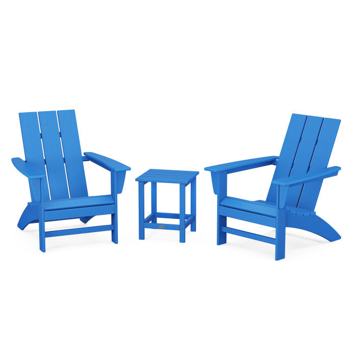 Modern 3-Piece Adirondack Set with Long Island 18" Side Table