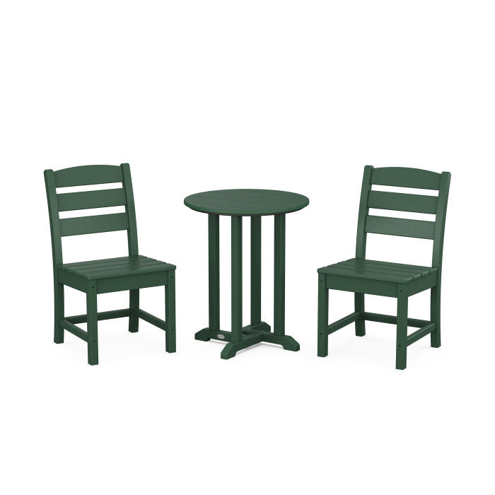 Lakeside Side Chair 3-Piece Round Dining Set