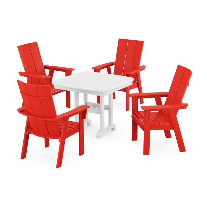 Modern Curveback Adirondack 5-Piece Dining Set