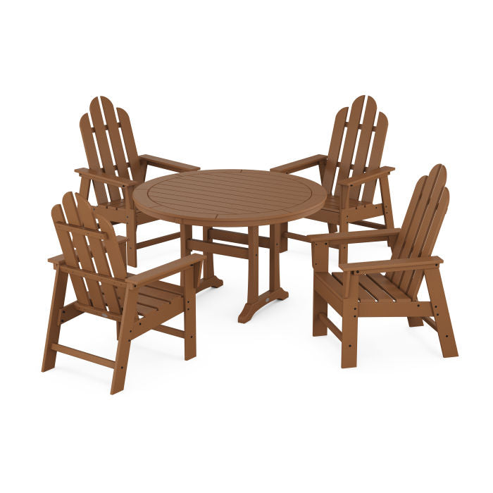 Long Island 5-Piece Round Dining Set with Trestle Legs