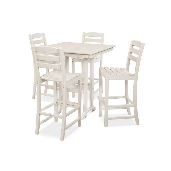 La Casa Café 5-Piece Farmhouse Trestle Bar Set