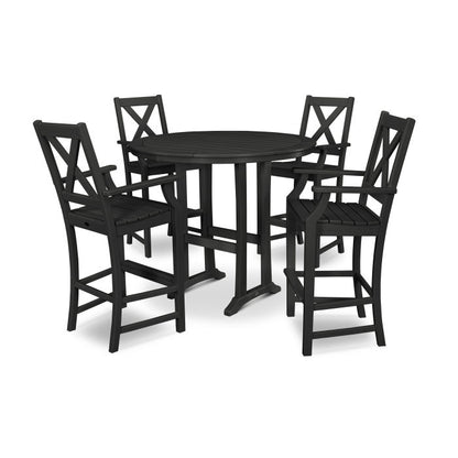 Braxton 5-Piece Nautical Trestle Arm Chair Bar Set