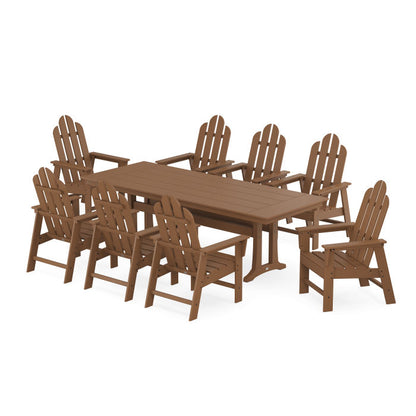 Long Island 9-Piece Farmhouse Dining Set with Trestle Legs