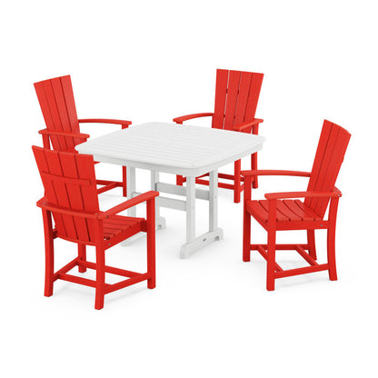 Quattro 5-Piece Dining Set with Trestle Legs