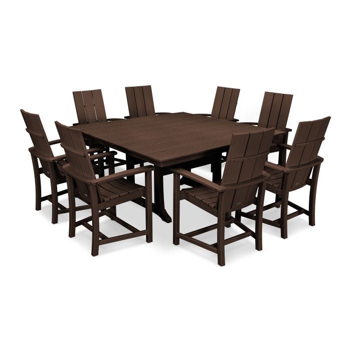 Modern Adirondack 9-Piece Farmhouse Trestle Dining Set