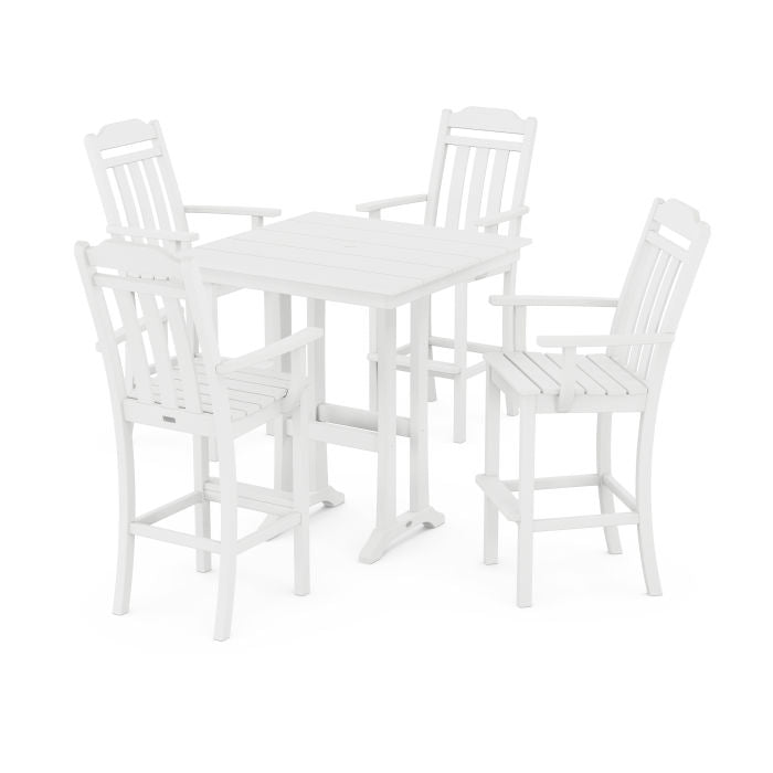 Country Living 5-Piece Farmhouse Bar Set with Trestle Legs