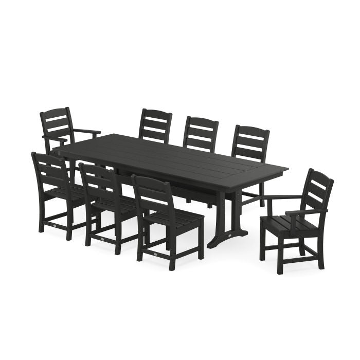 Lakeside 9-Piece Farmhouse Dining Set with Trestle Legs