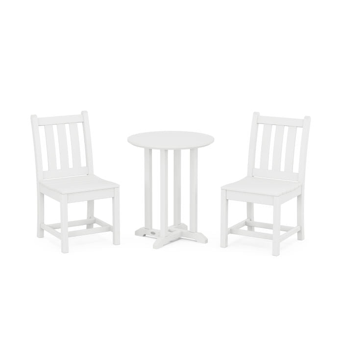 Traditional Garden Side Chair 3-Piece Round Dining Set