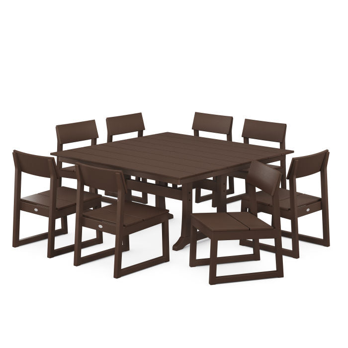 EDGE 9-Piece Farmhouse Trestle Dining Set