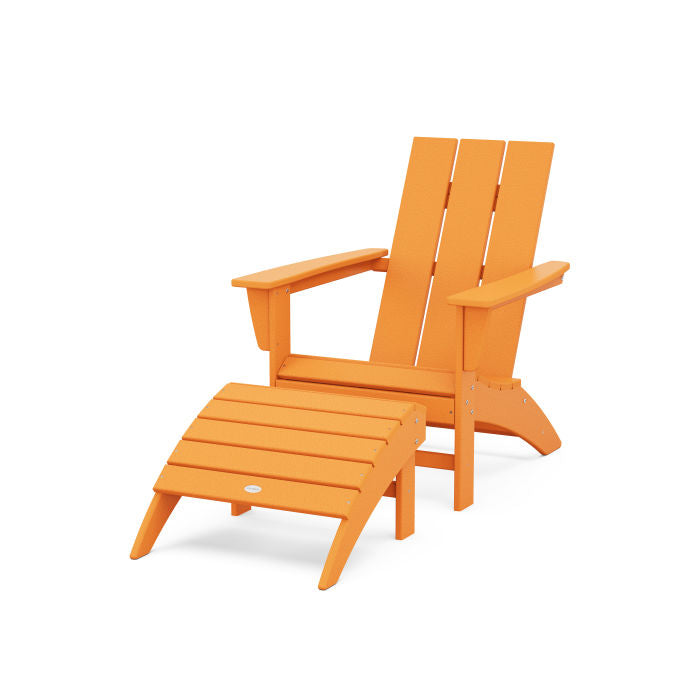 Modern Adirondack Chair 2-Piece Set with Ottoman