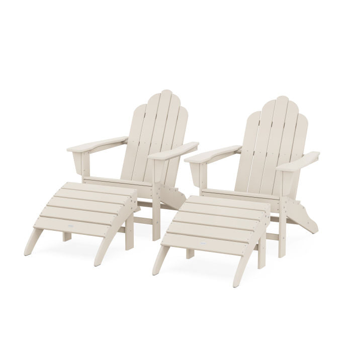 Long Island Adirondack Chair 4-Piece Set with Ottomans