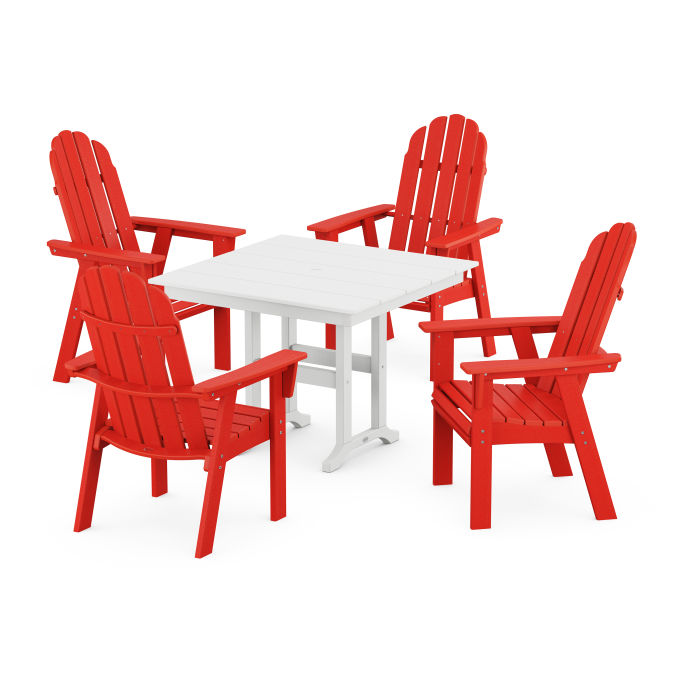 Vineyard Curveback Adirondack 5-Piece Farmhouse Dining Set