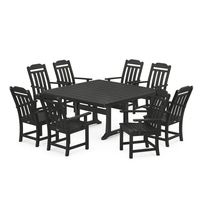 Country Living 9-Piece Square Dining Set with Trestle Legs