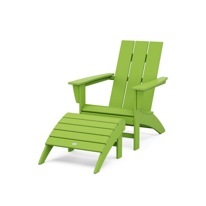 Modern Adirondack Chair 2-Piece Set with Ottoman