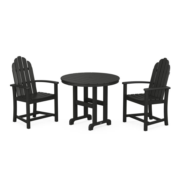 Classic Adirondack 3-Piece Round Dining Set