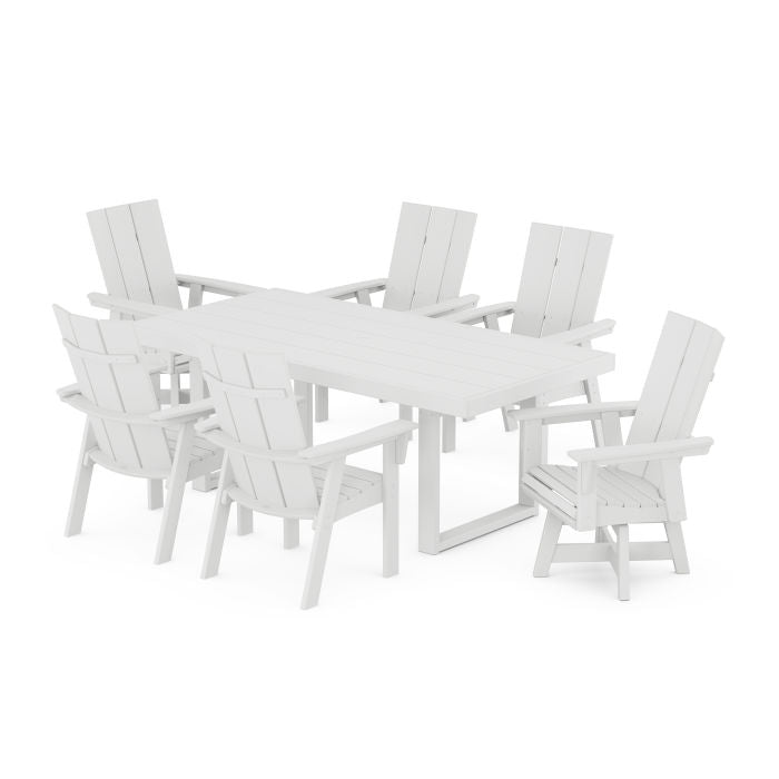 Modern Adirondack 7-Piece Dining Set with Trestle Legs