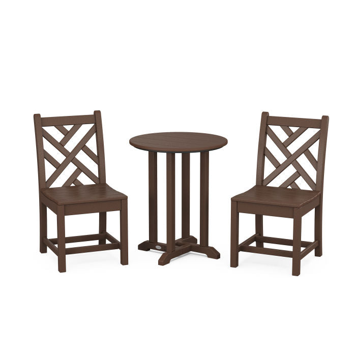 Chippendale Side Chair 3-Piece Round Dining Set