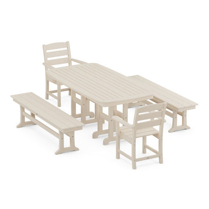 Lakeside 5-Piece Dining Set with Benches