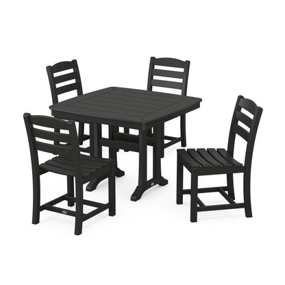 La Casa Café Side Chair 5-Piece Dining Set with Trestle Legs