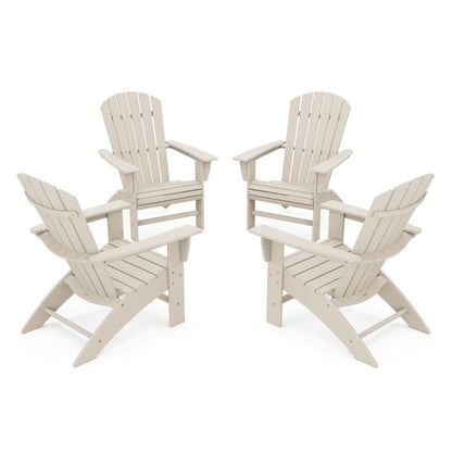 4-Piece Nautical Curveback Adirondack Chair Conversation Set