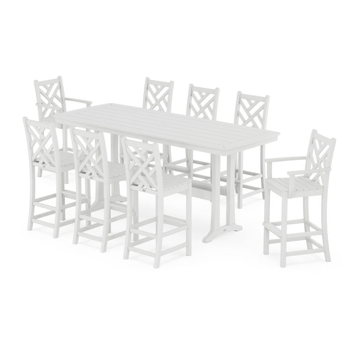 Chippendale 9-Piece Bar Set with Trestle Legs
