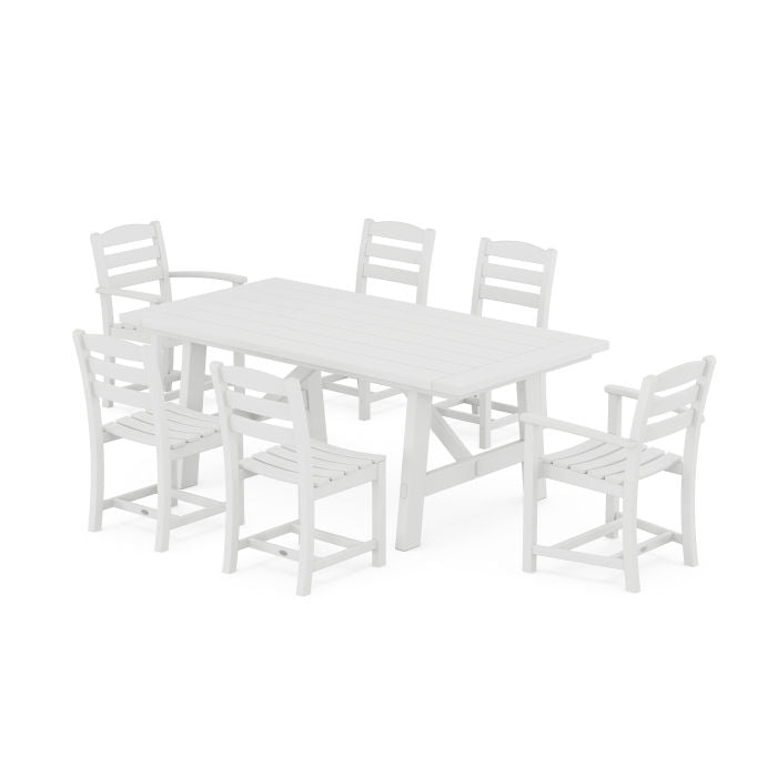 La Casa Cafe 7-Piece Rustic Farmhouse Dining Set