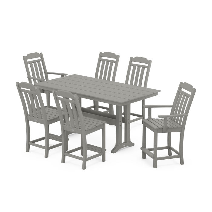 Country Living 7-Piece Farmhouse Counter Set with Trestle Legs