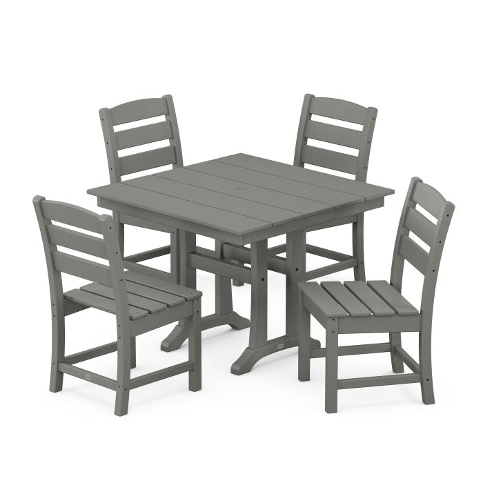 Lakeside 5-Piece Farmhouse Trestle Side Chair Dining Set