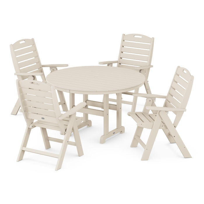 Nautical 5-Piece Round Farmhouse Dining Set