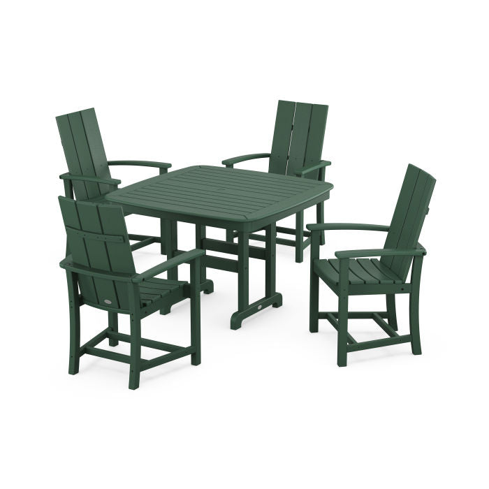 Modern Adirondack 5-Piece Dining Set with Trestle Legs