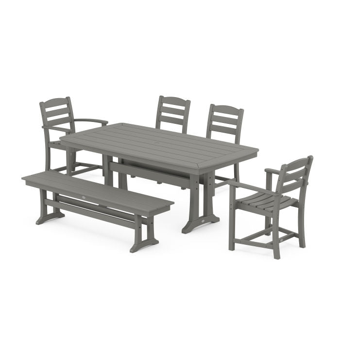 La Casa Cafe 6-Piece Dining Set with Trestle Legs