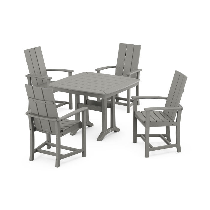 Modern Adirondack 5-Piece Dining Set with Trestle Legs